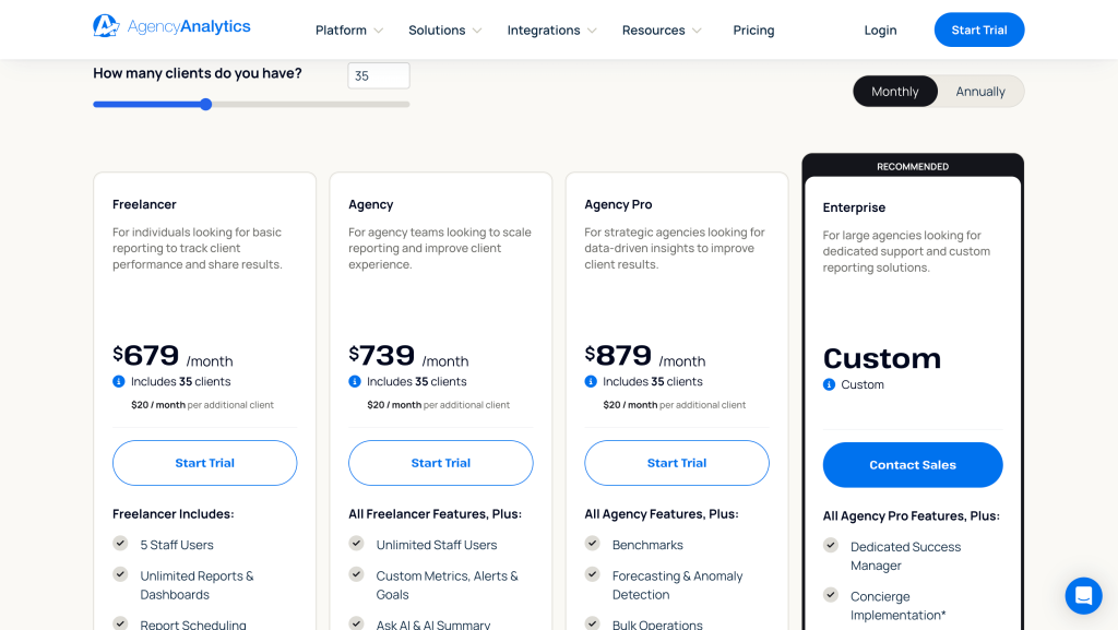 Agency Analytics Pricing