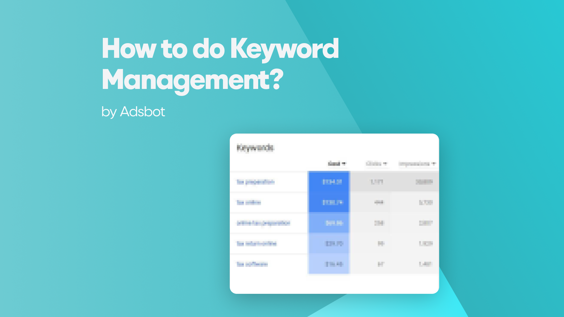 How To Do Keyword Management