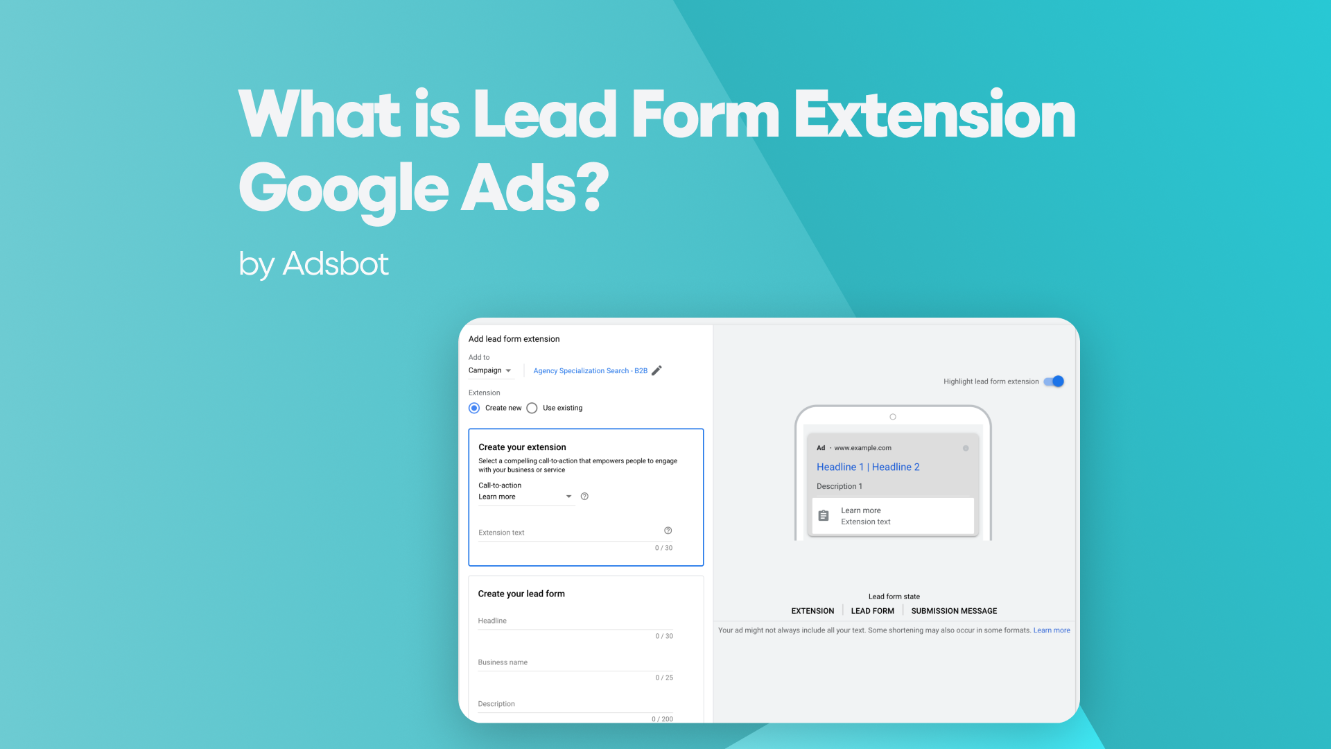 What is Lead Form Extension Google Ads