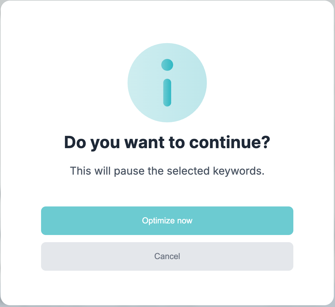 Adsbot optimization completion screen