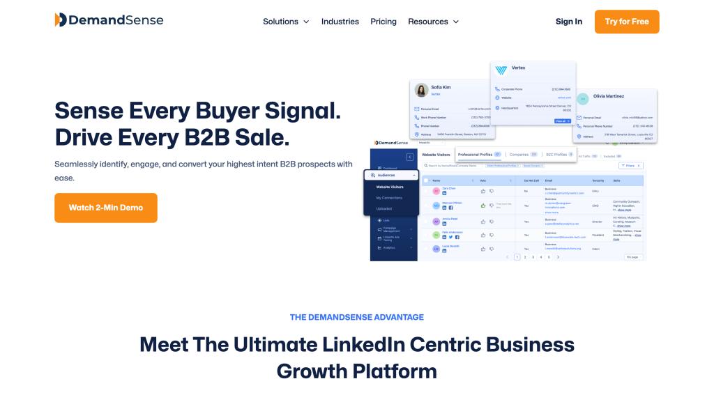 Demandsense homepage